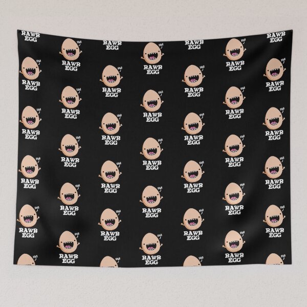 Item preview, Rawr Egg Funny Raw Egg Puns (Dark BG) designed and sold by punnybone.