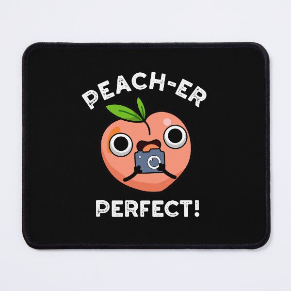 Item preview, Peach-er Perfect Funny Peach Pun (Dark BG) designed and sold by punnybone.