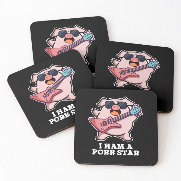Item preview, I Ham A Pork Star Funny Rock Star Pig Puns (Dark BG) designed and sold by punnybone.