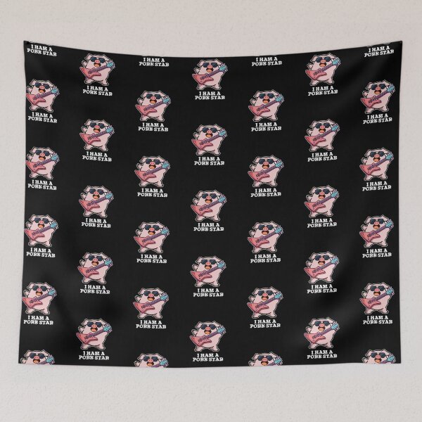 Item preview, I Ham A Pork Star Funny Rock Star Pig Puns (Dark BG) designed and sold by punnybone.