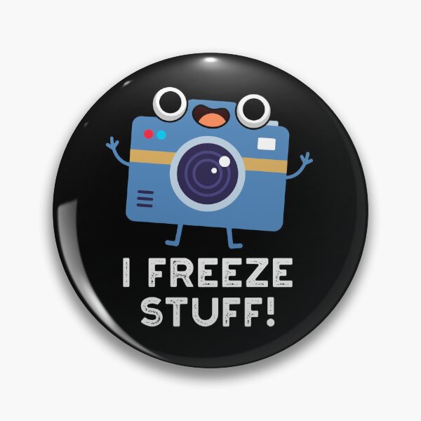 Item preview, I Freeze Stuff Funny Camera Puns (Dark BG) designed and sold by punnybone.