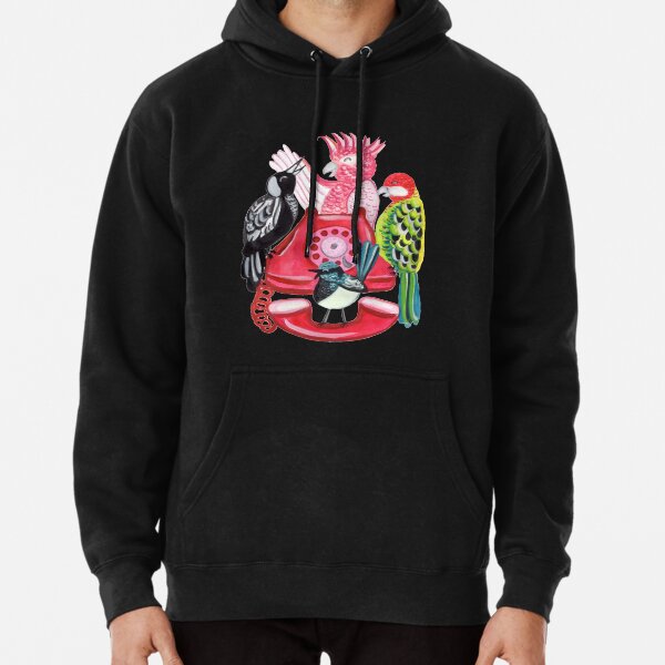 Four Calling Birds (12 Days of Christmas) - Pink Pullover Hoodie