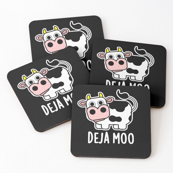 Item preview, Deja Moo Funny Cow Puns (Dark BG) designed and sold by punnybone.