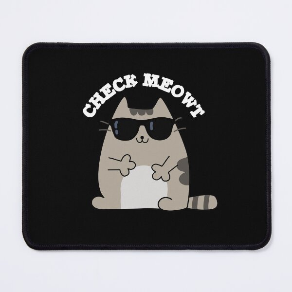 Item preview, Check Meowt Funny Cool Cat Puns (Dark BG) designed and sold by punnybone.