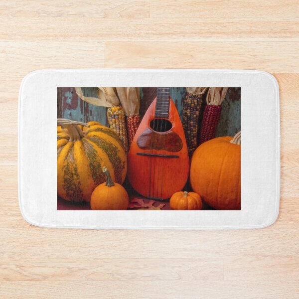 Item preview, Old Mandolin And Autumn Pumpkins designed and sold by Garry Gay.