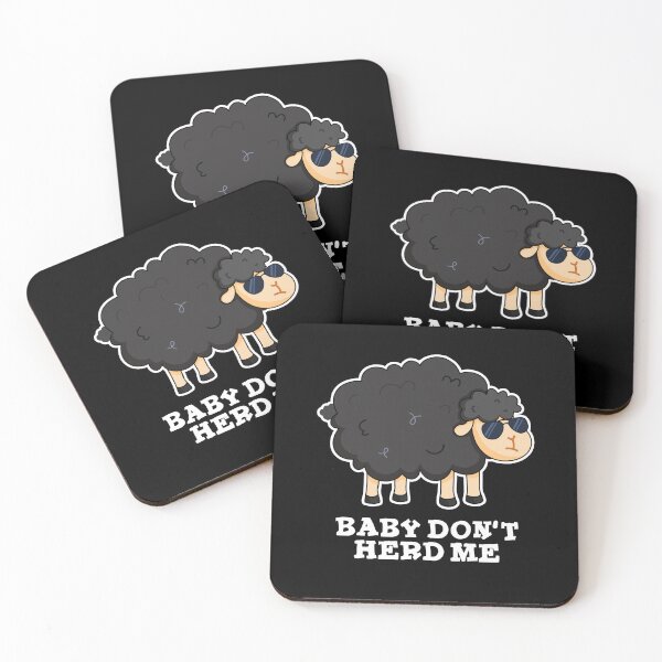 Item preview, Baby Don't Herd Me Funny Black Sheep Puns (Dark BG) designed and sold by punnybone.