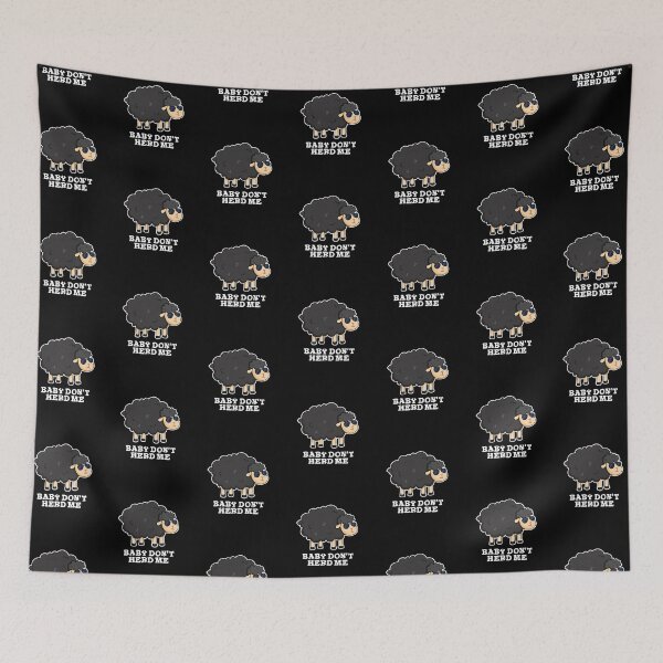 Item preview, Baby Don't Herd Me Funny Black Sheep Puns (Dark BG) designed and sold by punnybone.