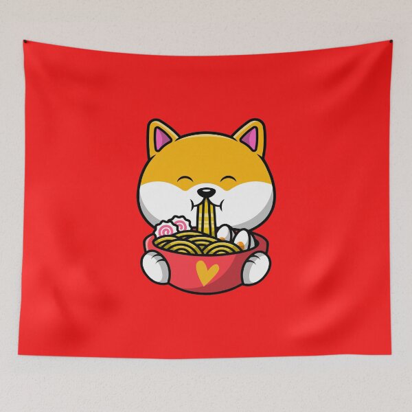 Item preview, Corgi eating ramen kawaii noodle designed and sold by RIXXI HEY CO..
