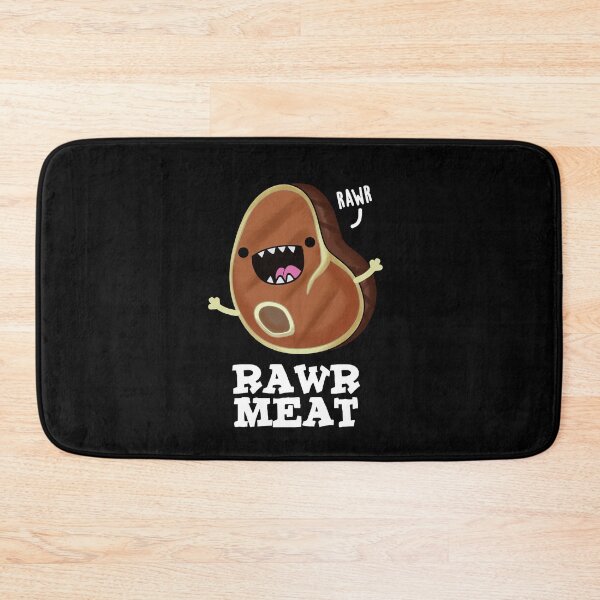 Item preview, Rawr Meat Funny Raw Meat Puns (Dark BG) designed and sold by punnybone.