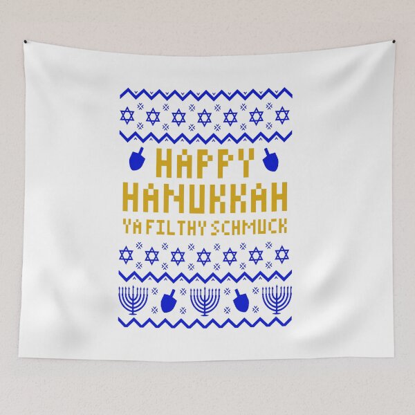 Item preview, Happy Hanukkah ya Filthy Schmuck - ugly Hanukkah designed and sold by thekosherhub.