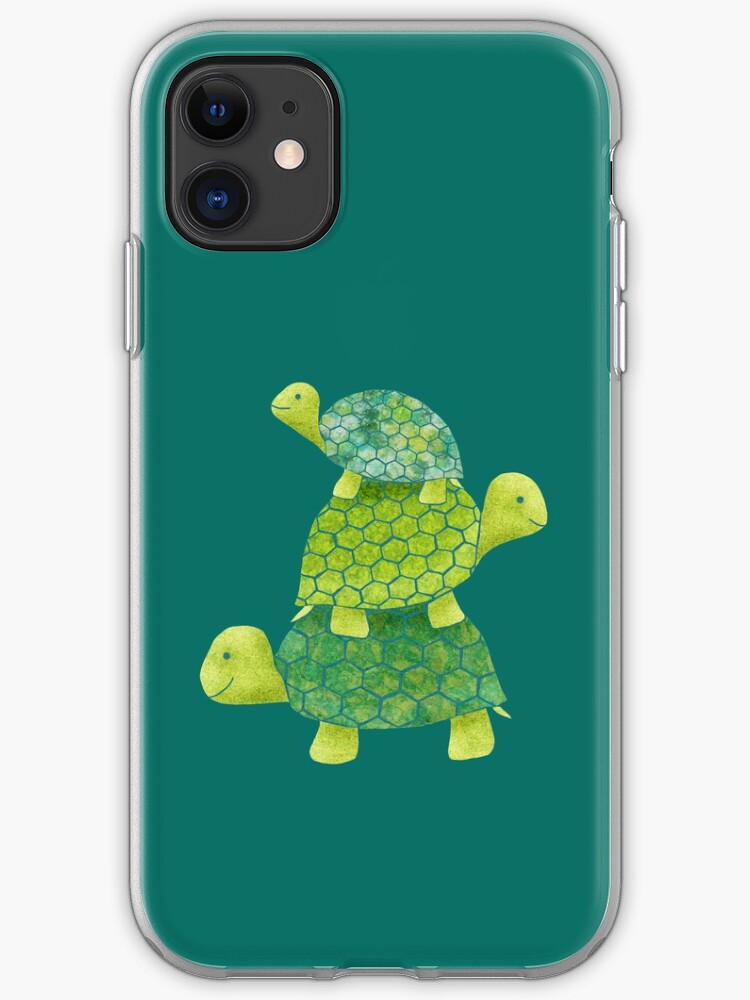Cute Turtle Stack in Teal, Lime Green and Turquoise | iPhone Case & Cover Cute Turtle Stack in Teal, Lime Green and Turquoise | iPhone Case & Cover