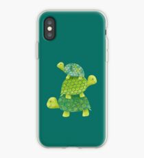 Niedlicher Schildkröten-Stapel in Teal, Limones Grün und Türkis iPhone-Hülle & Cover