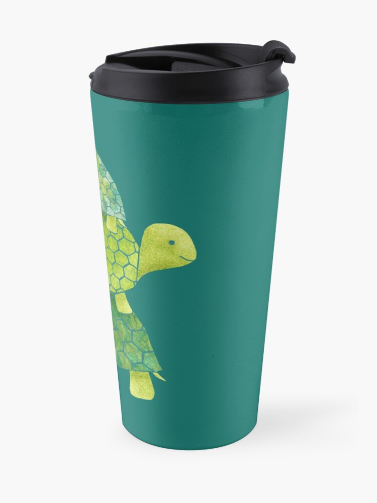Alternate view of Cute Turtle Stack in Teal, Lime Green and Turquoise Travel Mug