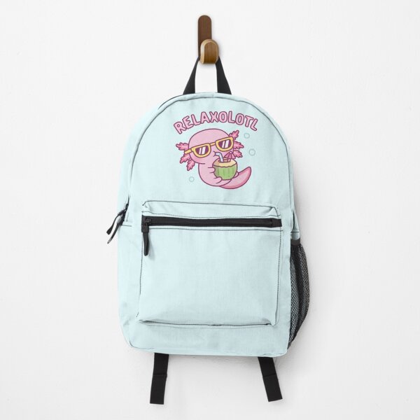 Cute Axolotl Chilling At The Beach Backpack for Sale by rustydoodle
