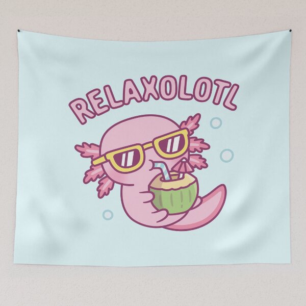 Item preview, Cute Chilling Axolotl Relaxolotl Relax A Lot Pun designed and sold by rustydoodle.