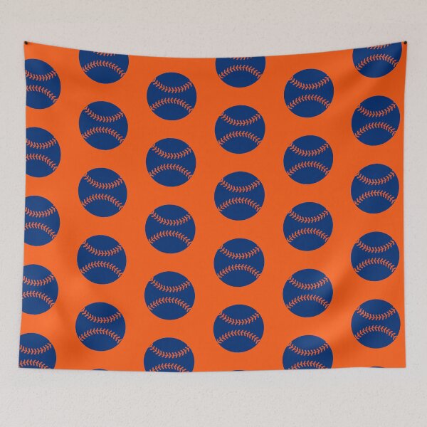 Item preview, NYM Orange and Blue Baseball Pattern  designed and sold by Sleepygirl2010.