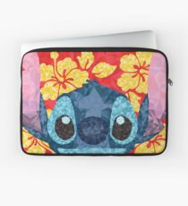 Geometric Stitch with Hawaiian Flowers Laptop Sleeve