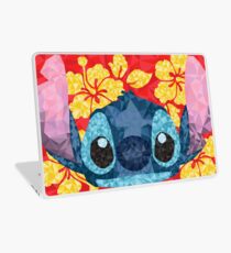 Geometric Stitch with Hawaiian Flowers Laptop Skin