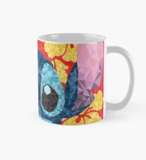 Geometric Stitch with Hawaiian Flowers Mug