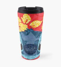Geometric Stitch with Hawaiian Flowers Travel Mug