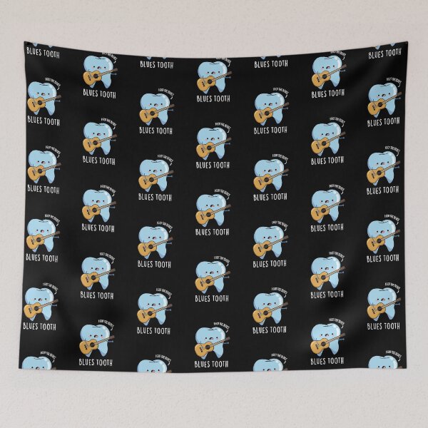Item preview, Blues Tooth Funny Dental Music Puns (Dark BG) designed and sold by punnybone.