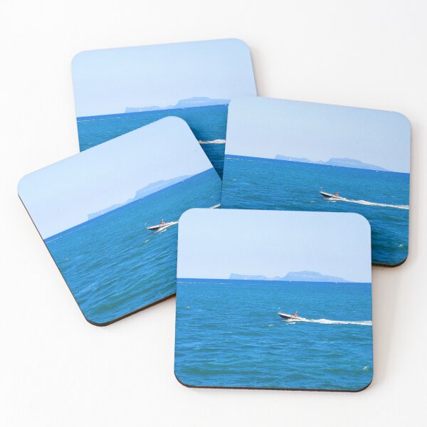 Item preview, View from the Gulf of Naples at speedboats and their wakes designed and sold by Kristina Drozd.