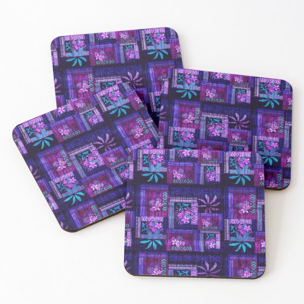 Item preview, Polynesian Tapa Patchwork Floral Art  designed and sold by sunnthreads.
