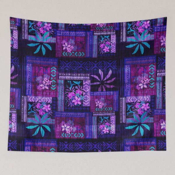 Item preview, Polynesian Tapa Patchwork Floral Art  designed and sold by sunnthreads.
