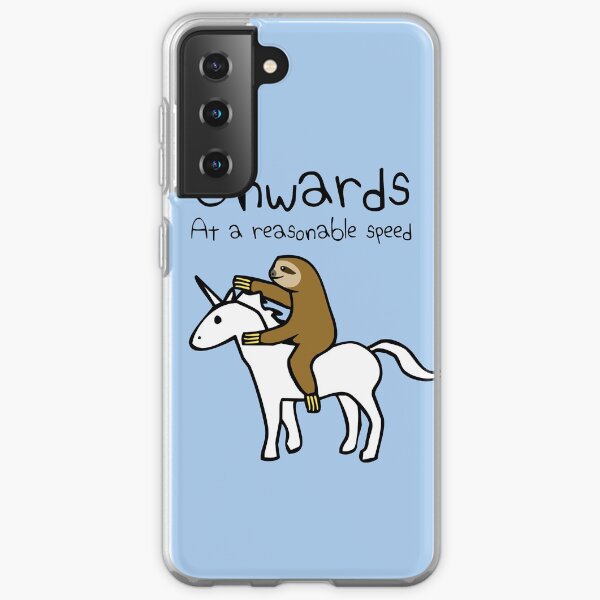 Onwards! At A Reasonable Speed (Sloth Riding Unicorn) Samsung Galaxy Soft Case