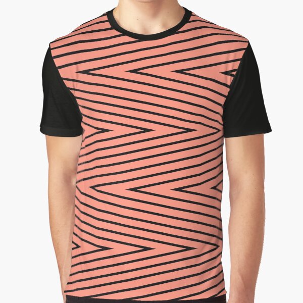 Coral-black Graphic T-Shirt