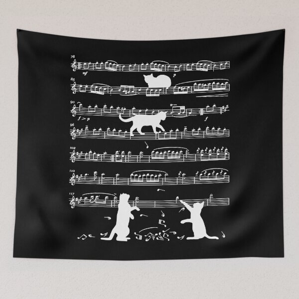 Item preview, Musician Cat Lover Funny Cute Cat Playing Music Note Clef designed and sold by Abaddon-art.