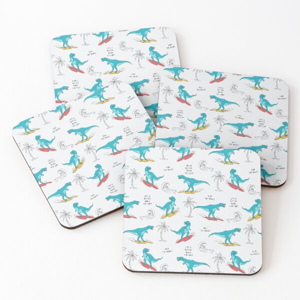 Item preview, Dinosaur Nursery Decor - Surfer Dinosaur Pattern With Cool Slogans For Kids, Dinosaur Nursery Decor Design designed and sold by Shop Your Aesthetic.