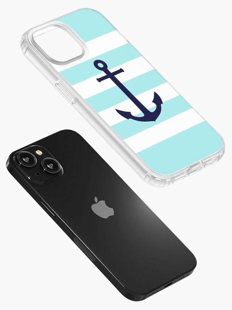 Custom Anchor iPhone 14 Case Nautical Navy Stripe 