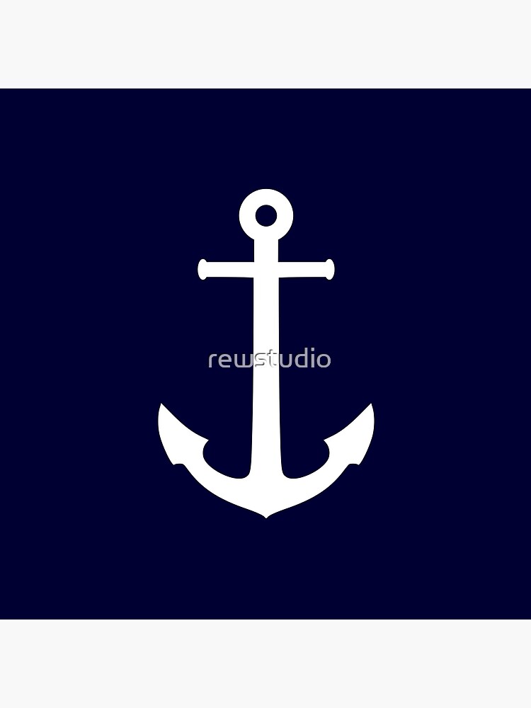 Thumbnail 4 von 4, Kissen, Weißer Anker auf Marineblau designt und verkauft von rewstudio.