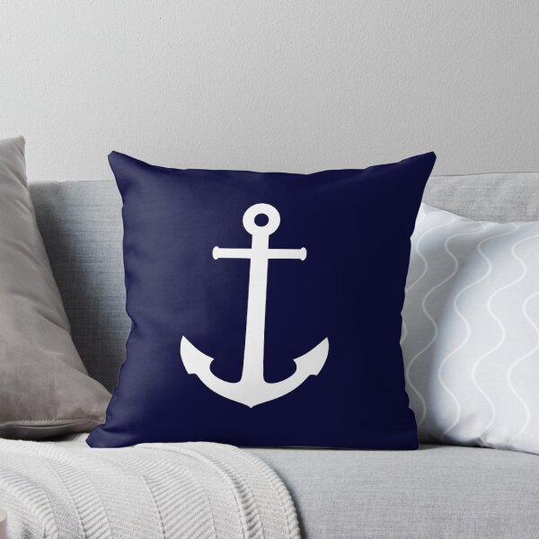 Item preview, White Anchor On Navy Blue designed and sold by rewstudio.