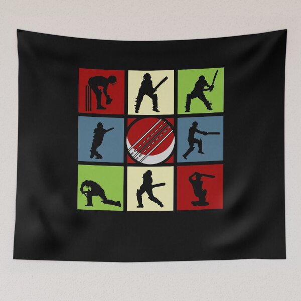 Item preview, Cricket Pop Art Sports Silhouettes designed and sold by KleverOlivier.