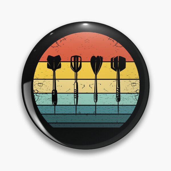 Artikelvorschau, Vintage Darts Silhouetten auf einem Sonnenuntergang der 70er Jahre entworfen und verkauft von KleverOlivier.