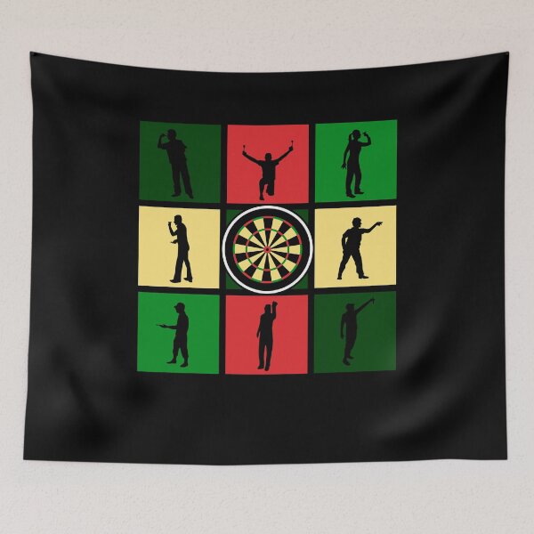 Item preview, Darts Sports Inspired Pop Art Players Silhouettes designed and sold by KleverOlivier.