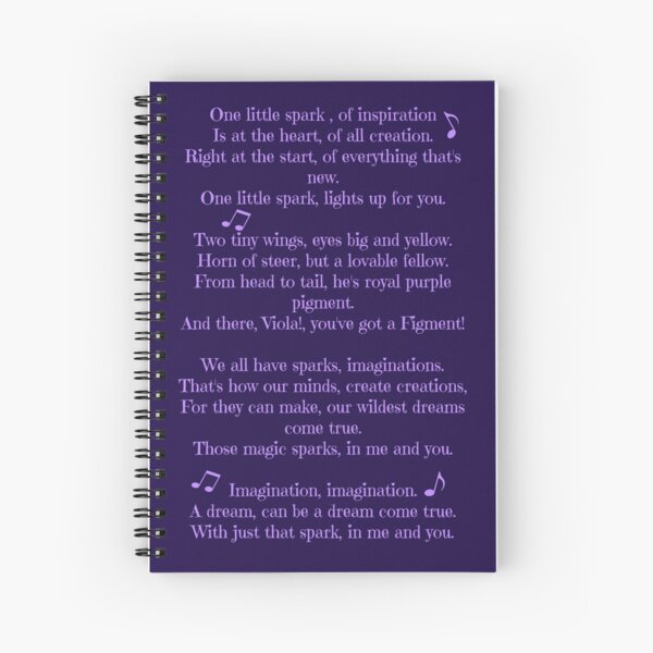 "One Little Spark Lyrics" Spiral Notebook by Slinky-Reebs | Redbubble