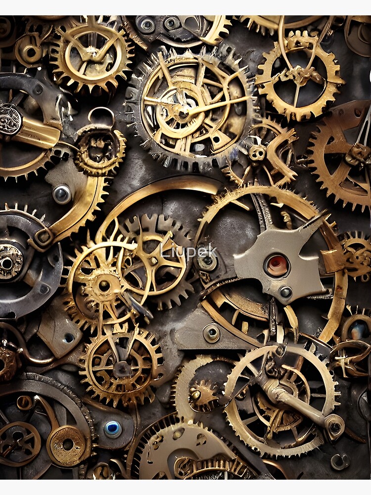 "Steampunk cogs and gears I" Poster for Sale by Liupek Redbubble