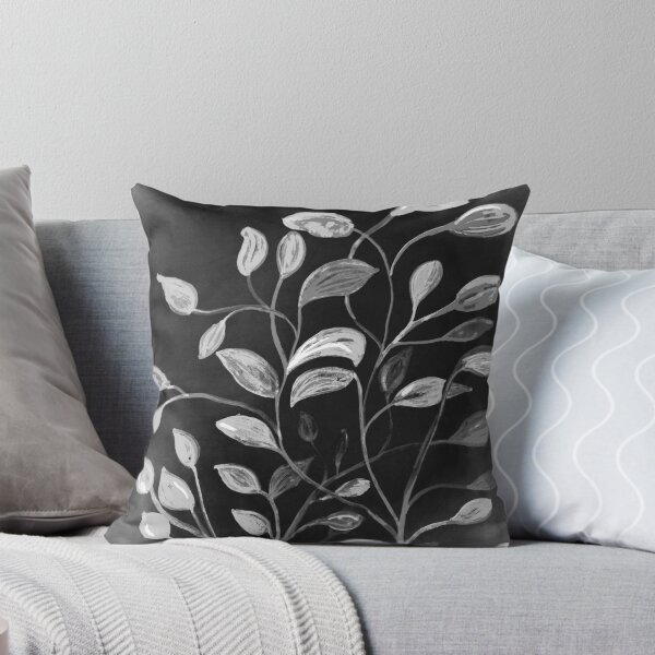Item preview, Red and Green Leaves! Monochrome Black and White and Grey designed and sold by ANoelleJay.