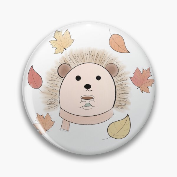 Item preview, Cozy Fall Hedgehog Drinking Coffee designed and sold by Stephaniemb13.