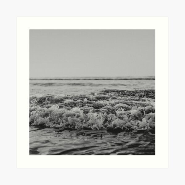 Black and White Pacific Ocean Waves Art Print