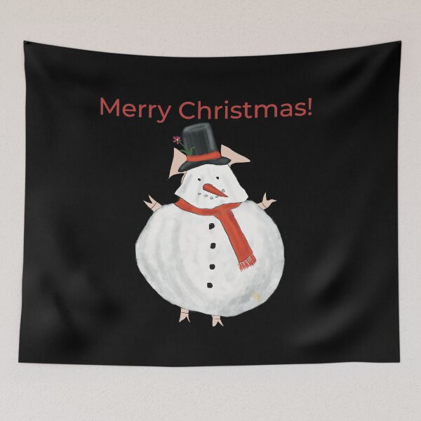 Item preview,  Slightly sinister snowman, Snowman costume wearing cute pig. Merry Christmas! designed and sold by PiggingJapan.