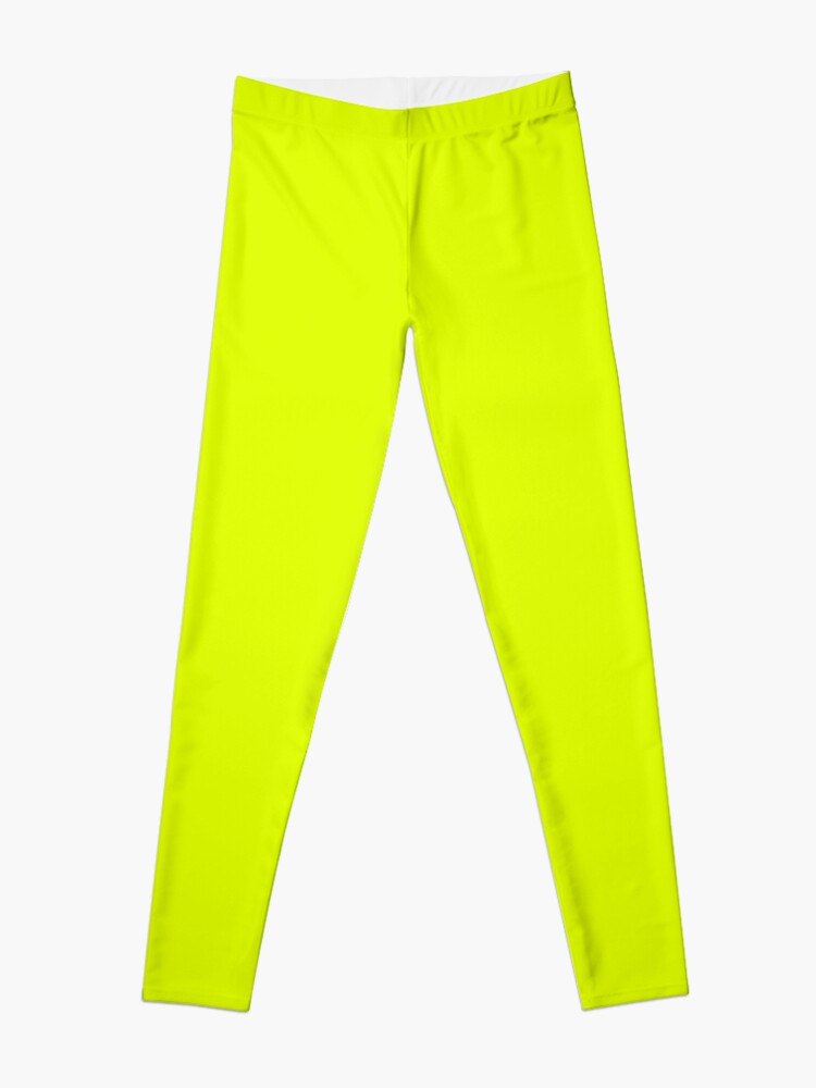 Alternate view of Chartreuse Yellow Solid Color Leggings