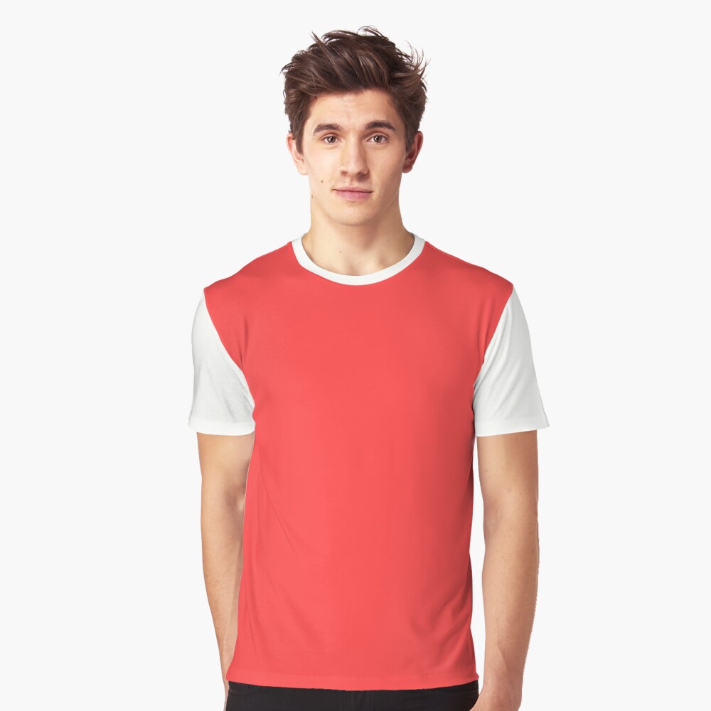 Coral Red Solid Color Graphic T-Shirt for Sale by rewstudio