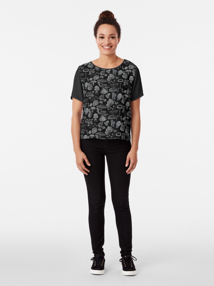 Alternate view of Mycology in Black Chiffon Top