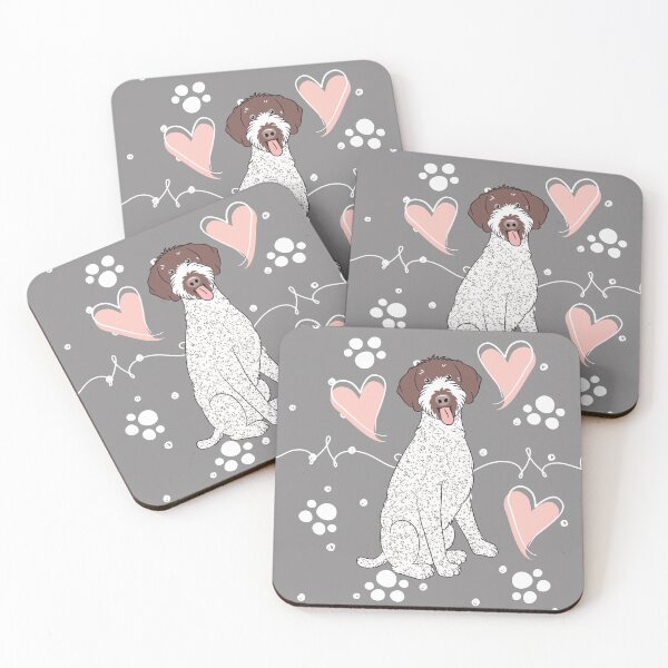 Item preview, LOVE Black German Wirehaired Pointer - Liver and White 2 designed and sold by Lulupainting.