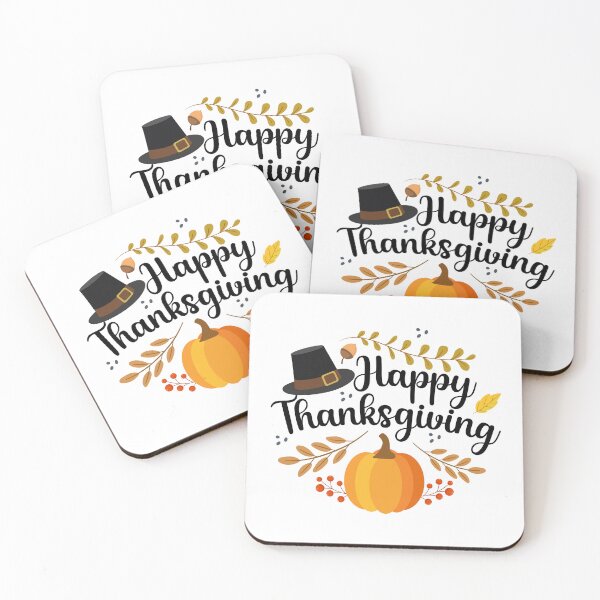 Item preview, Happy Thanksgiving decorative lettering with leaves and pumpkin designed and sold by GraphicDream.