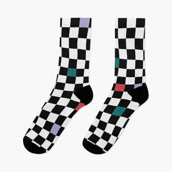 Item preview, Checker | Chequer pattern design with red green and lavender colors of spring designed and sold by DesignsByMadiha.